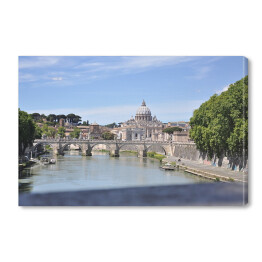 Obraz na płótnie Widok z mostu w Rzymie
