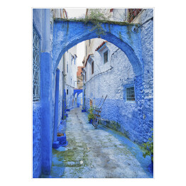 Plakat samoprzylepny Miasto Szawszawen zwane niebieską perłą Maroka