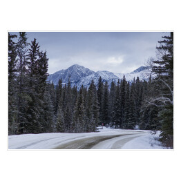 Plakat Zima w górach, Park Narodowy Jasper, Jasper Alberta