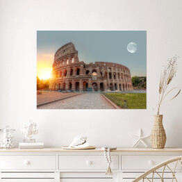 Plakat Wschód słońca w Rzymie, Koloseum 