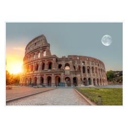 Plakat samoprzylepny Wschód słońca w Rzymie, Koloseum 