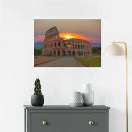 Plakat samoprzylepny Wschód słońca w Rzymie - Koloseum, Włochy