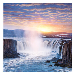 Plakat samoprzylepny Wodospad Selfoss w Islandii