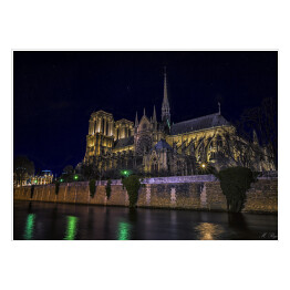 Plakat Notre Dame w nocy
