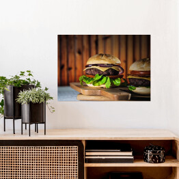 Plakat samoprzylepny Świeży smaczny burger
