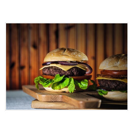 Plakat samoprzylepny Świeży smaczny burger
