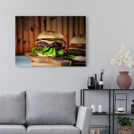 Obraz na płótnie Świeży smaczny burger