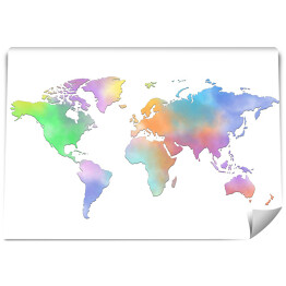 Fototapeta winylowa zmywalna Kolorowa mapa świata na białym tle