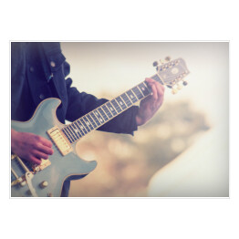 Plakat samoprzylepny Gitarzysta - ilustracja w jasnych barwach