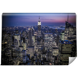 Fototapeta samoprzylepna Rozświetlone wieżowce Manhattanu w Nowym Jorku z Empire State Building