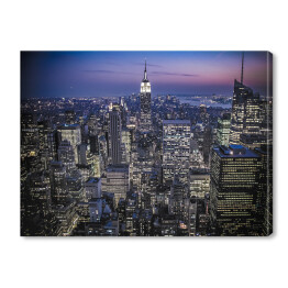 Obraz na płótnie Rozświetlone wieżowce Manhattanu w Nowym Jorku z Empire State Building