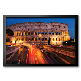 Obraz w ramie Koloseum w Rzymie w nocy, efekt long exposure