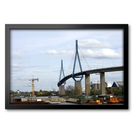 Obraz w ramie Most Köhlbrandbrücke w Hamburgu
