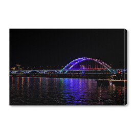 Obraz na płótnie Most Fuxing w Hangzhou na rzece Qiantang nocą