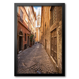 Obraz w ramie Wąska ulica w Rzymie, Włochy