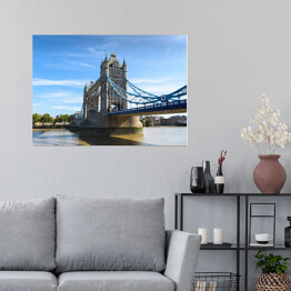 Plakat Tower Bridge nad Tamizą w Londynie