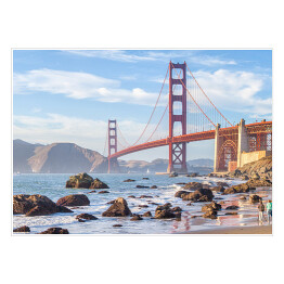 Plakat samoprzylepny Golden Gate Bridge, San Francisco, Kalifornia - widok z wybrzeża