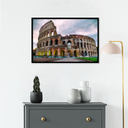 Plakat w ramie Koloseum w Rzymie o poranku