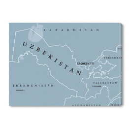 Obraz na płótnie Uzbekistan - mapa polityczna ze stolicą Taszkentem 