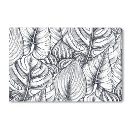 Obraz na płótnie Kompozycja z tropikalnych liści - szkic