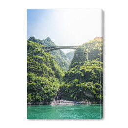 Obraz na płótnie Krajobraz z mostem, Chiny