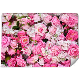 Fototapeta winylowa zmywalna Bukiet różowo białych róż