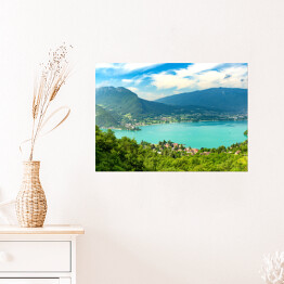 Plakat Widok na jezioro Annecy, Francja