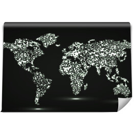 Fototapeta winylowa zmywalna Mapa świata ze świecących cząstek