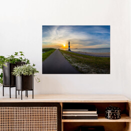 Plakat Długa droga w stronę słońca i latarnia morska, Breskens - Holandia