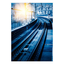 Plakat samoprzylepny Widok metra w kolorze niebieskim