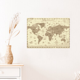 Plakat samoprzylepny Mapa starożytnego świata