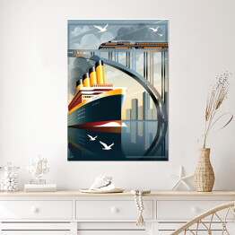 Plakat Statek pasażerski na oceanie