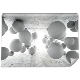 Fototapeta samoprzylepna Betonowe kule geometryczne 3D