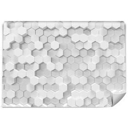 Fototapeta samoprzylepna Biały, geometryczny, heksagonalny wzór 3D