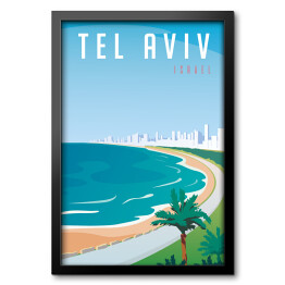 Obraz w ramie Podróżnicza ilustracja - Tel Aviv