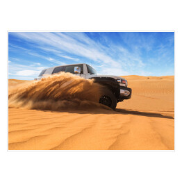 Plakat Amerykański samochód terenowy na pustyni