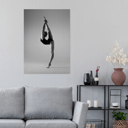 Plakat Beautifull elastyczne blondynka dziewczyna pozowanie. Gimnastyka. 