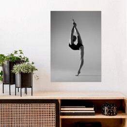 Plakat Beautifull elastyczne blondynka dziewczyna pozowanie. Gimnastyka. 