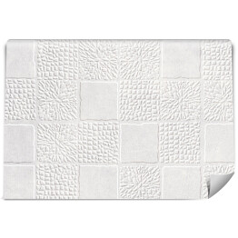Fototapeta Wzór geometryczny mozaika na białej imitacji betonu