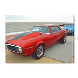 Obraz na płótnie Czerwony samochód Pontiac Firebird w stylu vintage