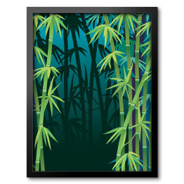 Obraz w ramie Ciemny las bambusowy