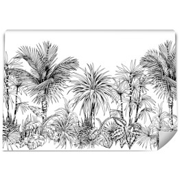 Fototapeta samoprzylepna Zarys dżungli z palmami