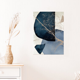 Plakat samoprzylepny Przenikanie w błękicie - abstrakcja w akwareli