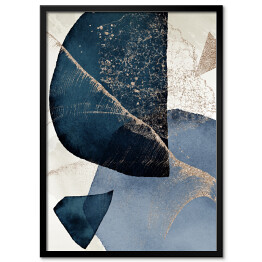 Plakat w ramie Przenikanie w błękicie - abstrakcja w akwareli