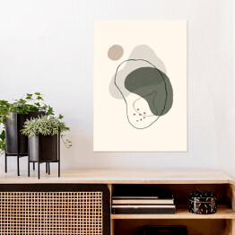 Plakat samoprzylepny Abstrakcyjne tło w modnym stylu minimalistycznym. Wektor ręcznie rysowane ilustracji z kształtów organicznych