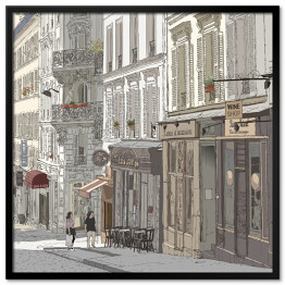 Plakat w ramie Ulica w Montmartre we Francji