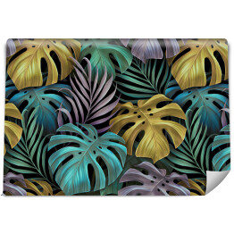 Fototapeta winylowa zmywalna Kolorowe liście tropikalne 3D vintage