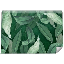 Fototapeta samoprzylepna Zielone akwarelowe liście w dżungli