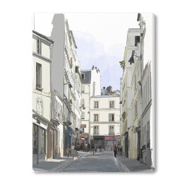 Obraz na płótnie Rysunek ulicy w pobliżu Montmartre w Paryżu