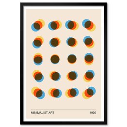 Plakat w ramie Minimalny 20s geometryczny plakat projektowy, szablon wektorowy z prymitywnymi kształtami